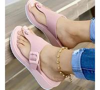 Ecoodisk Mujeres Sandalias Nuevos Tacones de cuña Zapatos de Verano Mujeres Sandalias Mujer Cuaradas Zapatos para Mujeres Flip Flop Soft Slippers Femenina