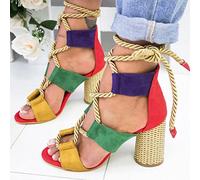 Ecoodisk Nuevas Sandalias de Encaje Zapatos de Verano Tacones de Tacones Sandalias de Pescado Puntiagudas de pez Gladiator Bombas