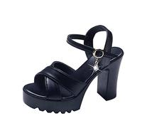 Ecoodisk Sandalias de mujer de moda con cuentas Zapatos de verano Fiesta Sexy Pearl Flat Bottom Sandals-Negro, 37