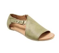 Ecoodisk Sandalias de Mujeres Sandalias Planas de Cuero Suave Zapatos de Verano Mujer