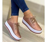 Ecoodisk Zapatillas de Deporte Femeninas de Tenis Zapatos Deportivos sin Deslizamiento Transpirables para Mujeres Plataforma de Punta Redonda Chaussure Calzado de Moda-Rosegold,37