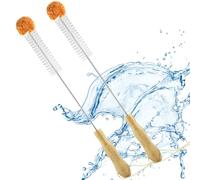 ecooe 2 Piezas Cepillo para Botellas sin arañazos 45 cm con Pompón de Peluche Suave, Limpiador de Botellas, Cepillo de Limpieza, Adecuado para Botellas SodaStream Crystal Duo, Jarrones