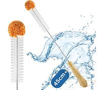 ecooe Cepillo para Botellas sin arañazos 45 cm con Pompón de Peluche Suave | Pompón de Peluche Suave, Limpiador de Botellas, Cepillo de Limpieza, Adecuado para Botellas SodaStream Crystal Duo jarrones