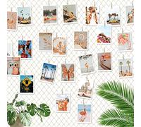 ecooe Decoración de Pared de Foto, Marcos de Fotos para Colgar Fotos, Red de Pesca Fotos Pared con 40 Clips y 10 Clavos sin Dejar Rastro para Decoración, Habitaciones, Bodas, Cumpleaños (150 x 120 cm)