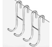 ecooe Ganchos para Mampara de Ducha Juego de 2, Colgador para Puerta de Baño sin Taladro, Soporte para Toalla y Limpiacristales con Cubierta de Silicona Antirayaduras, para Mampara de Cristal