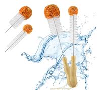 ecooe Juego de 2 Cepillos para Botellas sin arañazos (33 cm + 35 cm) con Pompón de Peluche Suave, Limpiador de Botellas, Cepillo de Limpieza, Adecuado para Botellas SodaStream Crystal Duo, jarrones