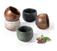 ecooe Juego de tazas de café de cerámica de pared gruesa de 50 ml, juego de tazas de café de porcelana hechas a mano, juego de tazas de té de cerámica, regalos para mujeres, hombres, mejores amigas