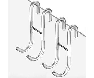 ecooe Mampara de Ducha con Gancho para baño Juego de 2 Ganchos de Ducha para mampara de Ducha de Vidrio con Cubierta de Silicona Toallero y Soporte para Extractor de Ducha
