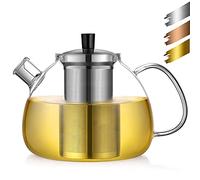 ecooe Tetera de cristal 1500 ml con colador de acero inoxidable