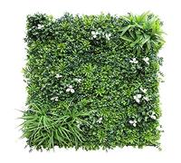 ECOOPTS Paneles artificiales de boj de 40 x 40 pulgadas, paneles de seto topiario para decoración de interiores y exteriores, 2 hojas mixtas, 1 paquete