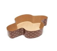 Ecopack, molde desechable de papel de horno para Colomba de 750 g, resistente hasta 220°C, dimensiones 29,6x20,8x5,8cm, paquete de 50 piezas