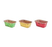 Ecopack Moldes desechables para mini plumcake de papel, aptos para horno hasta 220 °C, dimensiones 8 x 4 x 4 cm, colores mixtos, 8 unidades