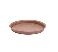 Ecopack Moldes redondos de papel desechable para tartas, tartas y quiche de papel antiadherente, aptos para horno máximo a 220 °C, medidas 22 x 2,5 cm, color marrón, 8 unidades