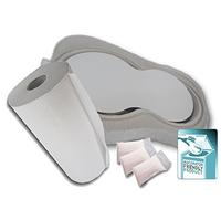 ECOPATENT® SET-PM-5 - Juego de 40 cubetas desechables PM-5, color gris con tapa y antiolores y líquido