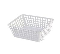 Ecoplast Bandeja portaobjetos de plástico, cesta portaobjetos, blanca, 41,5 x 29 x 13 cm