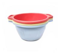 Ecoplast Cesto para la colada redondo de 13 litros, cesto para la ropa de plástico con asas, lavanda/blanco/pardo, 13 litros