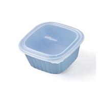 Ecoplast, Contenedor hermético pequeño para alimentos, apto para el horno de microondas, lavavajillas y congelador, cierre 100% hermético, mantiene mejor los sabores y evita las pérdidas, color azul