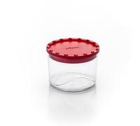 Ecoplast Corolla - Tarro pequeño de plástico con tapa, recipiente hermético para alimentos, color blanco y gris, 40 cm