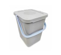 Ecoplast Cubo de basura de reciclaje para recogida húmeda con filtro antiolor, 10 l, blanco y verde oscuro, 25 x 21,5 cm