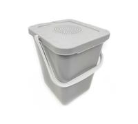 Ecoplast Cubo de basura de reciclaje para recogida húmeda con filtro antiolor, 10 l, terracota y blanco, 25 x 21,5 cm