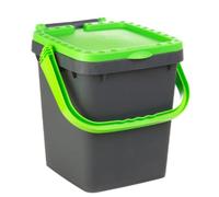 Ecoplast | Cubo de basura para recogida diferenciada, 20 litros, de plástico reciclado, verde, 34,5 x 34,5 x 34,5 x 34,5 cm, fabricado en Italia