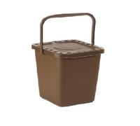 Ecoplast Cubo de basura reciclado, para recogida húmeda, 7 l, cubo de basura, marrón