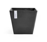 Ecopots Rotterdam Durable Indoor/Outdoor Modern Square Recycled Plastic Planter Flower Pot Dark Grey 12""""