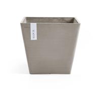 Ecopots Rotterdam Durable Indoor/Outdoor Modern Tall Rectangle Recycled Plastic Planter Flower Pot Taupe 15.75""""