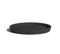 Ecopots Round Recycled Plastic Modern Indoor/Outdoor Planter Flower Pot Saucer - Dark Grey Finish - 19.9 D x 1.4 H