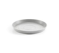 Ecopots Round Recycled Plastic Modern Indoor/Outdoor Planter Flower Pot Saucer - White Grey Finish - 17.5 D x 1.4 H