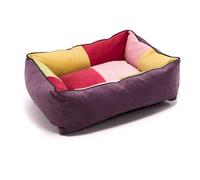 Ecopuf - Cesta para Perros Snoopy Mix Amore Peluche - Cama para Perros Patchwork 60×50×20cm con Cojín de Bolitas de Silicona y Espuma - Cómoda y con Un Diseño el egante para el Hogar - MIX1