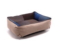 Ecopuf - Cesta para Perros Snoopy Mix Amore Peluche - Cama para Perros Patchwork 60×50×20cm con Cojín de Bolitas de Silicona y Espuma - Cómoda y con Un Diseño el egante para el Hogar - MIX2