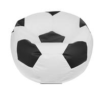 Ecopuf Football - Puf Sillón con Forma de balón de fútbol de Piel sintética Talla M - con Relleno - con Doble Cremallera - Puf Todos Talla 65x45