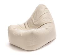 Ecopuf Keiko - Puff sillón de exterior - Asiento cómodo con respaldo alto y práctica asa - Pitufo para sentarse impermeable - Relleno de bolas de poliestireno - Dimensiones: 70 x 85 x 70 cm