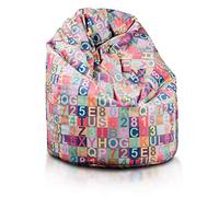 Ecopuf Saco L moderno - Puf de diseño Puff de poliéster impermeable para decoración de jardín para exterior e interior Dim. 110 x 70 cm, relleno con perlas de poliestireno expandido.