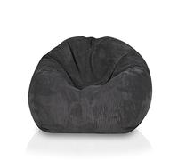 Ecopuf Sakwa - Pouf Poltrona a Sacco in Velluto Velvet a Coste Completo di Puff Poggiapiedi - Base Larga - già Imbottito Mis 90 x 50 Cm