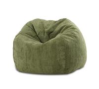Ecopuf Sakwa - Pouf Poltrona a Sacco in Velluto Velvet a Coste Completo di Puff Poggiapiedi - Base Larga - già Imbottito Mis 90 x 50 Cm