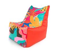 Ecopuf Solid - Puf saco con relleno asiento suave de poliéster fantasía diseño decoración para exteriores Din 75 x 75 cm