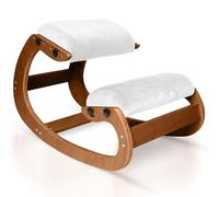 Ecordesk Silla ergonómica para arrodillarse, espuma de látex natural, silla de postura para escritorio con asiento ajustable y rodillera, silla mecedora para postura vertical (Pecan)