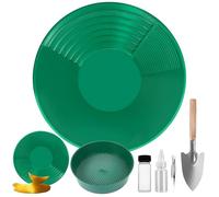 Ecoret-Pro Kit Batea Oro, Bateas para Buscar Oro, 38,5 x 8,5cm Bandeja de Oro para Minería, Kit de Bandeja de Lavado de Oro, para Minería y Prospección de Oro Sistema de Lavado de Oro Bandeja (Verde)