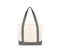 Ecoright Tote Bag Lona Mujer, Hombre Con Cremallera Y Bolsillo Interior, 100% Algodón Ecológico Bolsa Playa (Lote De 2)