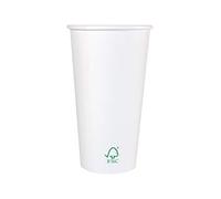 Ecorigin Vasos Desechables de Papel Blanco. Pack de 1000 Unidades 600 ml/20 oz papel FSC