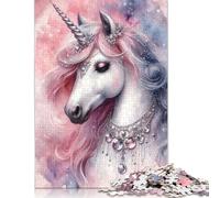 Ecos del unicornio celeste Rompecabezas de papel de 1000 piezas para adultos Rompecabezas rectangular creativo Juego de desafío para el ejercicio del cerebro Regalo 38x26 cm/1000 piezas