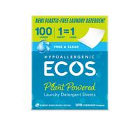 Ecos Laundry Detergent Sheets Vegan No Jug de plstico No Mess & Liquid Free - Lavandera en lavadora - Hojas de detergente de lavandera con planta