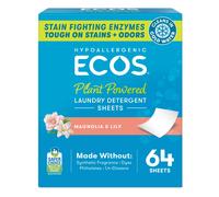 Ecos Lavery Detergent Sheets Vegan No Jug de plstico No Mess & Liquid Free - Lavandera en la lavadora - Hojas de detergente de lavandera con plant