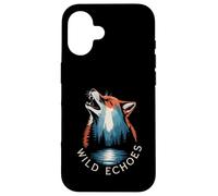 Ecos Salvajes Aullando Lobo Bosque Reflejo Carcasa para iPhone 16