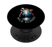 Ecos Salvajes Aullando Lobo Bosque Reflejo PopSockets PopGrip Adhesivo