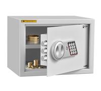 Ecosa Caja fuerte electrónica 35 × 25 × 25 cm - Caja fuerte para muebles y pared con código numérico y llave, caja fuerte de hotel para el hogar, 3 veces extra grueso, doble perno de cierre, ignífugo