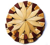 ECOSALL Juego de 2 salvetas de Madera Natural para Platos Calientes, Mesa y encimera de Cocina, Resistentes y duraderas, Almohadillas Calientes de Madera de 7 Pulgadas. Decoración de Mesa de diseño