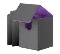 ECOSEAO Caja de Mazo para MTG, Caja de Cartas para 100+ Cartas, Magnetic Flip Deck Box con 2 Divider, Cajas Deck para TCG Yu-Gi-Oh! Cards(Negro-púrpura)